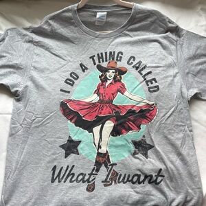 Gray Graphic Women's Top